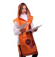 Накидка из оксфорда с капюшоном 52х95 см, с полной запечаткой