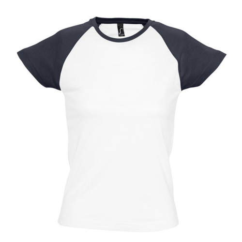 Футболка "Milky", белый с темно-синим_S, 100% х/б, 150 г/м2